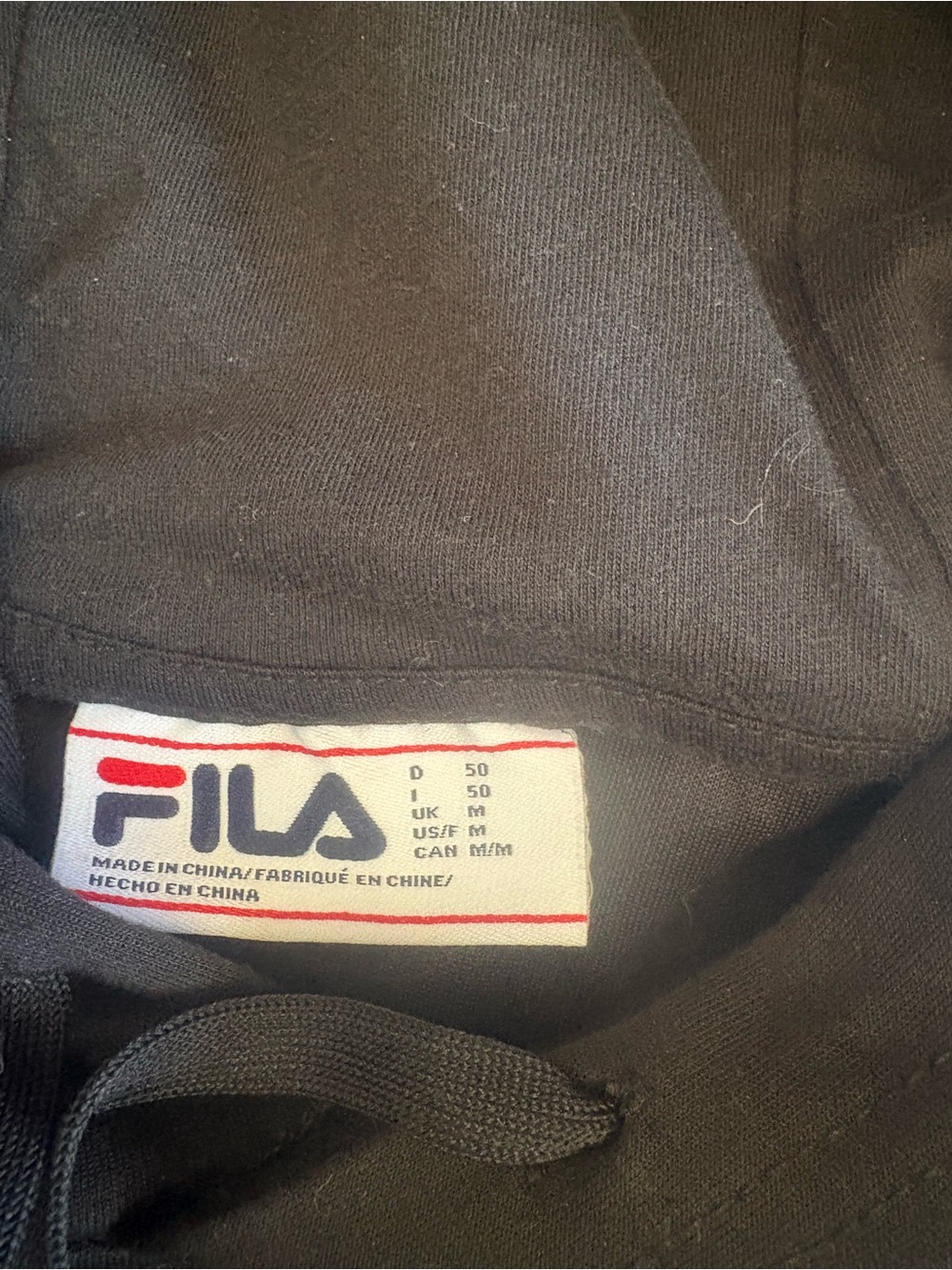 Fila Men's Black Pullover Hoodie with Small Logo - Picture 4 of 5